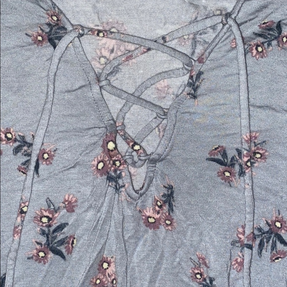 Lace-Up Flowered Garage T-Shirt